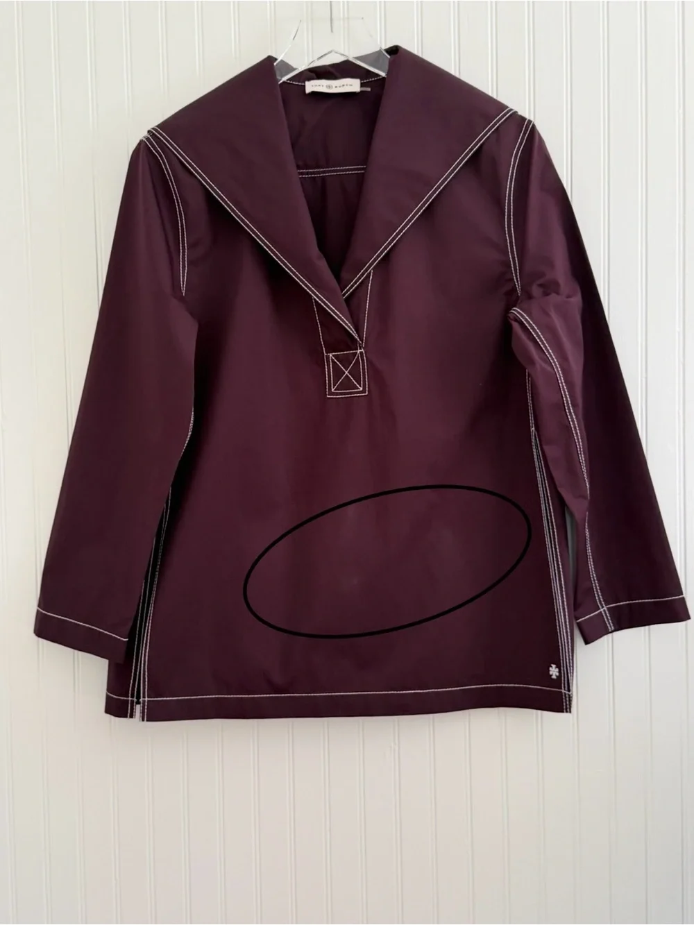 Tory Burch Cotton Poplin Top in Evening Plum
